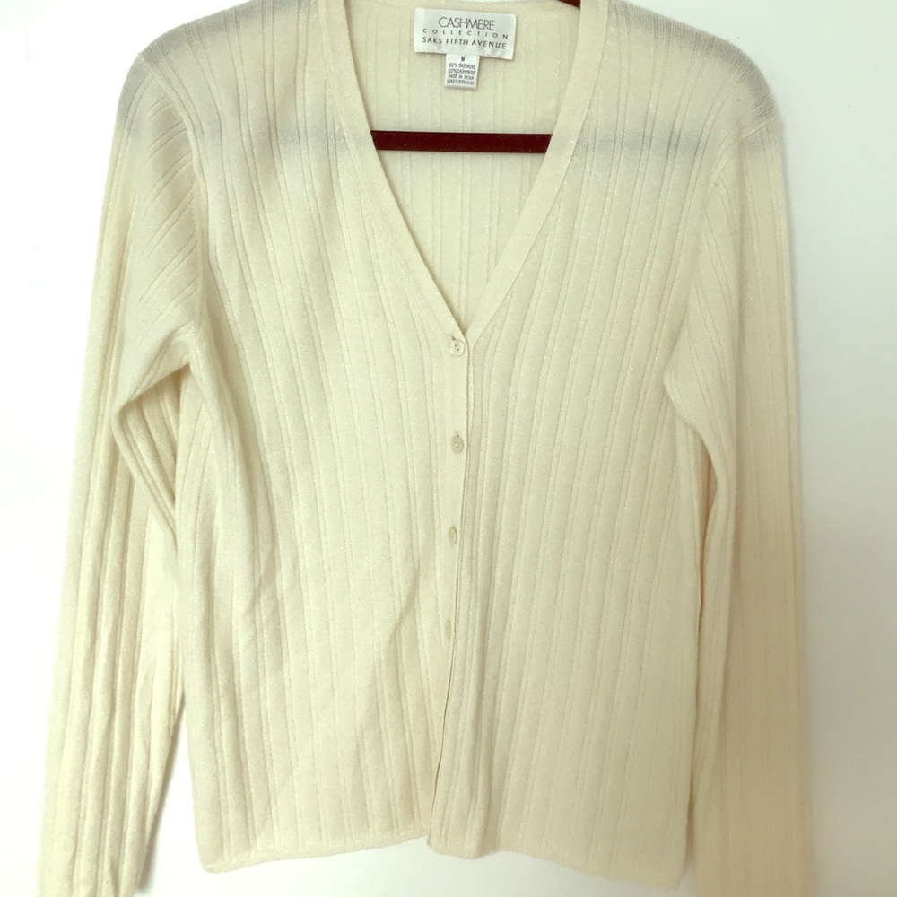 Vtg Saks Fifth Avenue collection cashmere cardigan